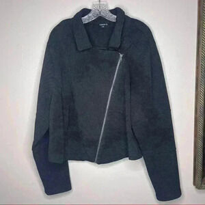 Torrid Black Scuba Textured Moto Jacket In Navy Blazer sz 3